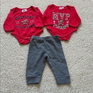 Maryland Terrapins Red Baby Outfit